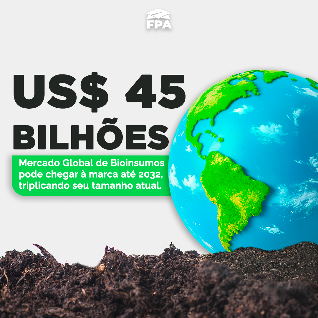 Slide 1 do carrossel Mercado Global de Bioinsumos FPA
