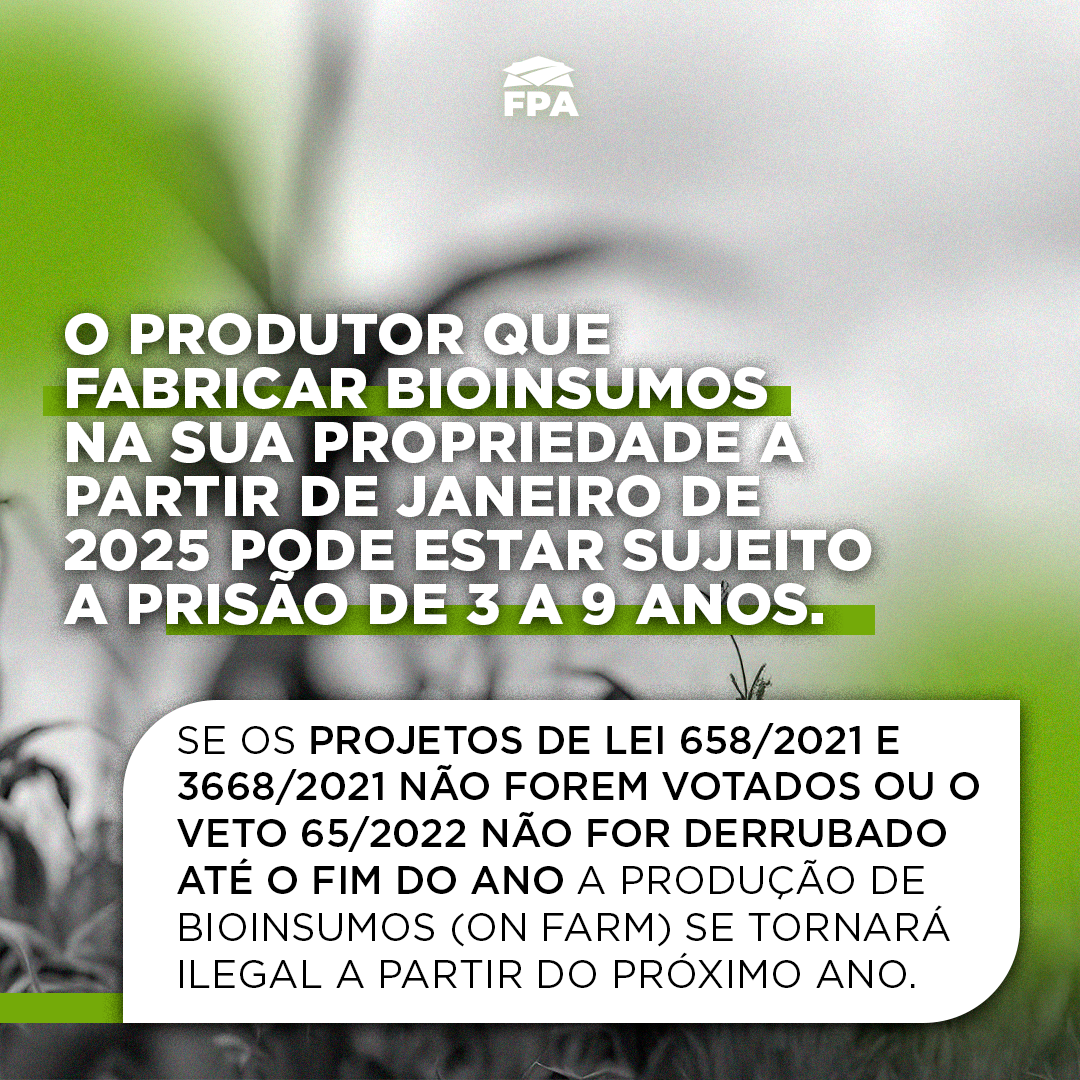 Slide 2 do carrossel Bioinsumos e Segurança Jurídica FPA