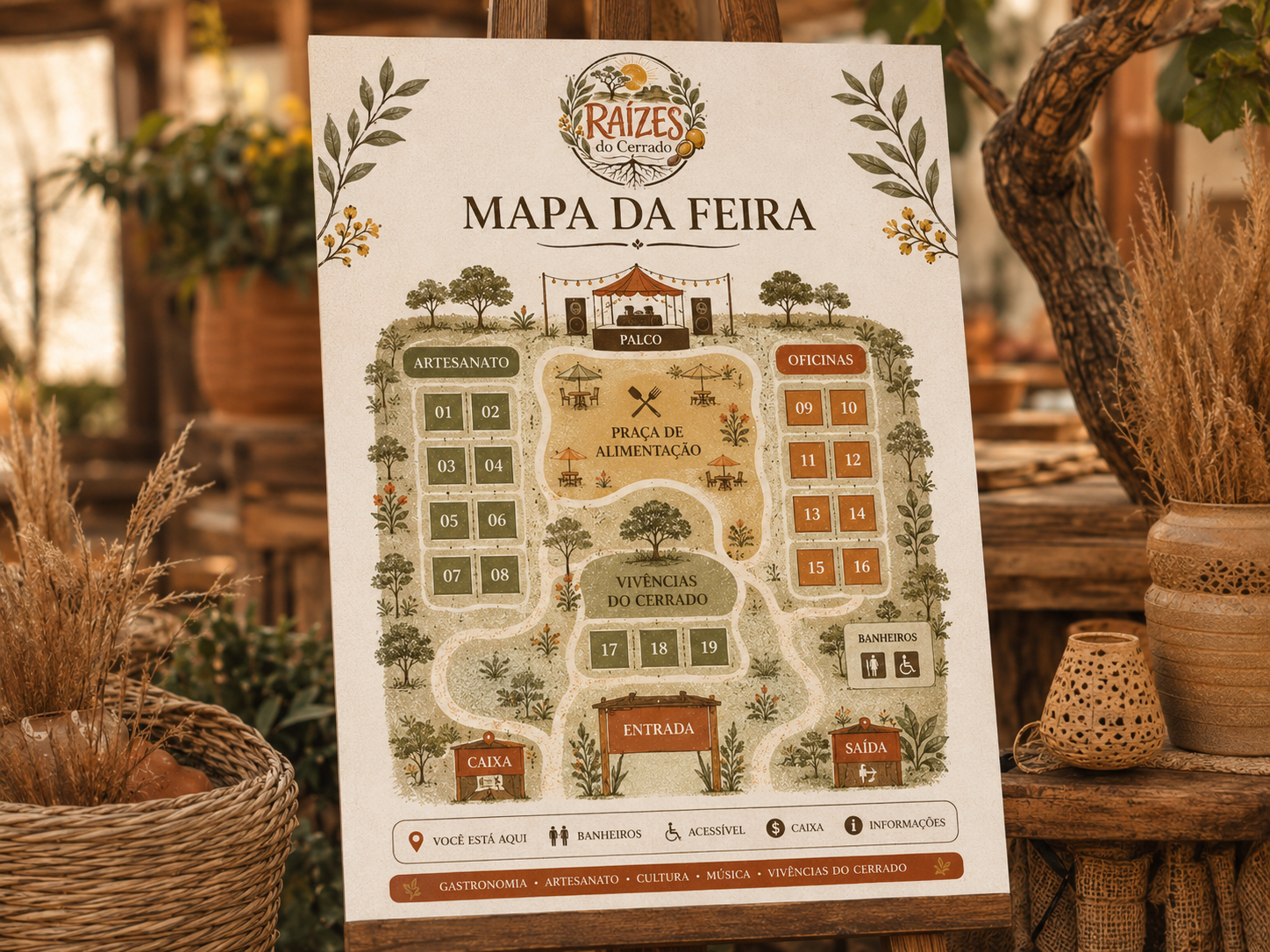 Mapa da feira Raízes do Cerrado