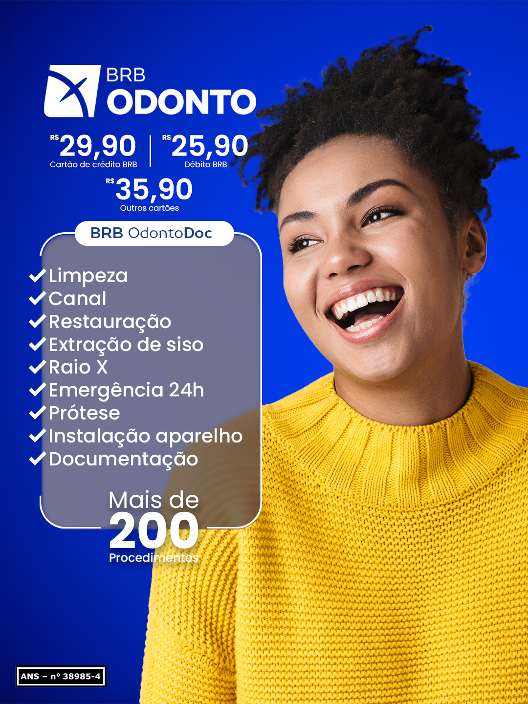 Post BRB Odonto com tabela de coberturas